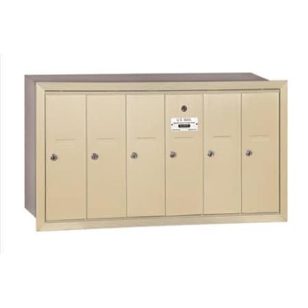 Salsbury Industries Salsbury Industries 3506SRU Vertical Mailbox - 6 Doors - Sandstone - Recessed Mounted - USPS Access 3506SRU